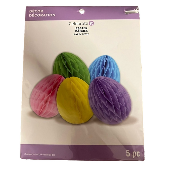 Celebrate It Other - Multi-Colored‎ Honeycomb Eggs- Set of 5